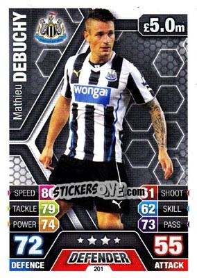 Sticker Mathieu Debuchy - English Premier League 2013-2014. Match Attax n. 201 - Topps