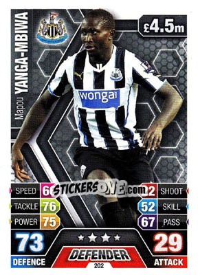Sticker Mapou Yanga-Mbiwa - English Premier League 2013-2014. Match Attax n. 202 - Topps