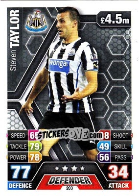 Sticker Steven Taylor - English Premier League 2013-2014. Match Attax n. 203 - Topps