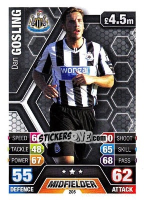 Sticker Dan Gosling - English Premier League 2013-2014. Match Attax n. 205 - Topps