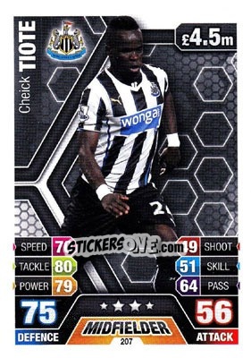 Sticker Cheick Tiote - English Premier League 2013-2014. Match Attax n. 207 - Topps