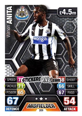 Sticker Vurnon Anita - English Premier League 2013-2014. Match Attax n. 209 - Topps