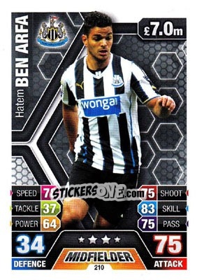 Sticker Hatem Ben Arfa - English Premier League 2013-2014. Match Attax n. 210 - Topps