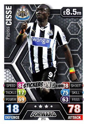 Sticker Papiss Cisse - English Premier League 2013-2014. Match Attax n. 213 - Topps