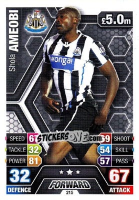 Sticker Shola Ameobi - English Premier League 2013-2014. Match Attax n. 215 - Topps