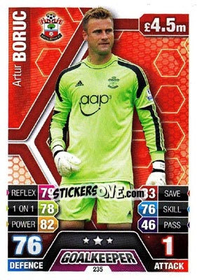 Sticker Artur Boruc - English Premier League 2013-2014. Match Attax - Topps