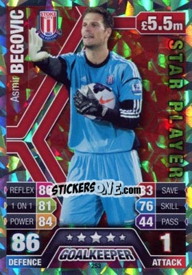 Sticker Asmir Begovic - English Premier League 2013-2014. Match Attax n. 253 - Topps