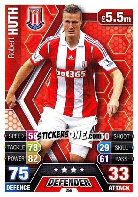 Sticker Robert Huth - English Premier League 2013-2014. Match Attax n. 256 - Topps