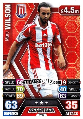 Sticker Marc Wilson - English Premier League 2013-2014. Match Attax n. 258 - Topps