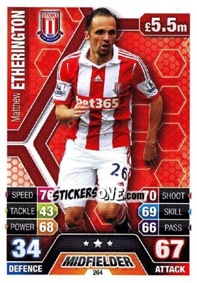 Sticker Matthew Etherington - English Premier League 2013-2014. Match Attax n. 264 - Topps