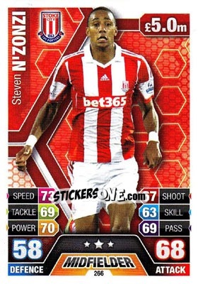 Sticker Steven Nzonzi - English Premier League 2013-2014. Match Attax n. 266 - Topps