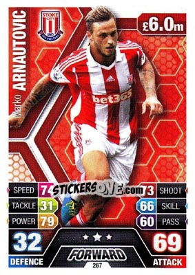 Sticker Marko Arnautovic - English Premier League 2013-2014. Match Attax - Topps