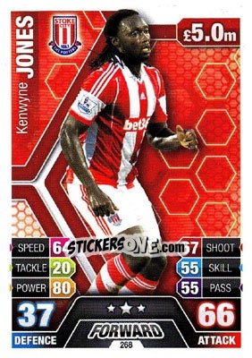 Sticker Kenwyne Jones - English Premier League 2013-2014. Match Attax n. 268 - Topps
