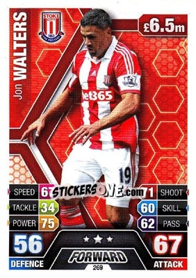 Sticker Jon Walters - English Premier League 2013-2014. Match Attax - Topps