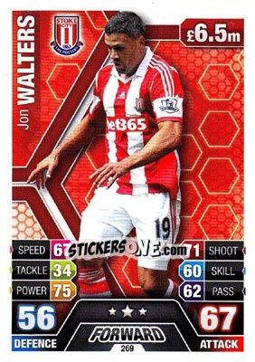 Sticker Jon Walters - English Premier League 2013-2014. Match Attax n. 269 - Topps