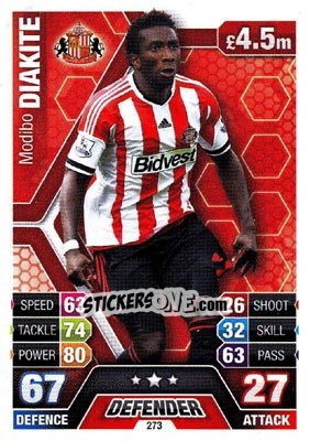Sticker Modibo Diakite - English Premier League 2013-2014. Match Attax n. 273 - Topps