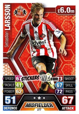 Sticker Sebastian Larsson - English Premier League 2013-2014. Match Attax n. 277 - Topps
