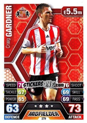 Cromo Craig Gardner - English Premier League 2013-2014. Match Attax - Topps