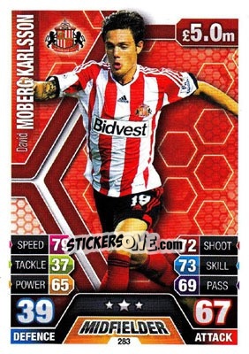 Sticker David Moberg Karlsson - English Premier League 2013-2014. Match Attax n. 283 - Topps