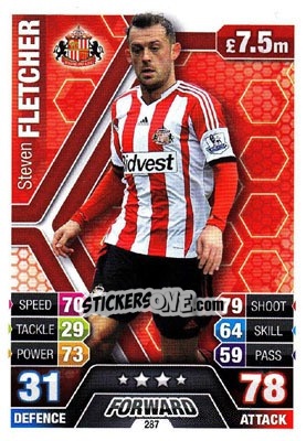 Sticker Steven Fletcher - English Premier League 2013-2014. Match Attax - Topps