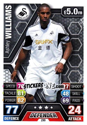 Sticker Ashley Williams - English Premier League 2013-2014. Match Attax n. 290 - Topps