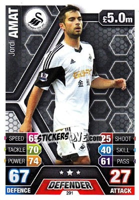 Cromo Jordi Amat - English Premier League 2013-2014. Match Attax - Topps