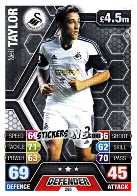 Sticker Neil Taylor - English Premier League 2013-2014. Match Attax n. 293 - Topps