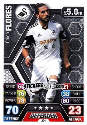 Sticker Chico Flores - English Premier League 2013-2014. Match Attax n. 294 - Topps