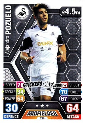 Sticker Alejandro Pozuelo - English Premier League 2013-2014. Match Attax n. 299 - Topps