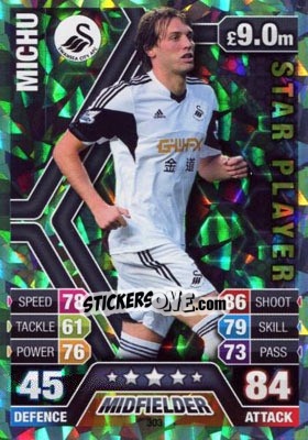 Sticker Michu - English Premier League 2013-2014. Match Attax n. 303 - Topps