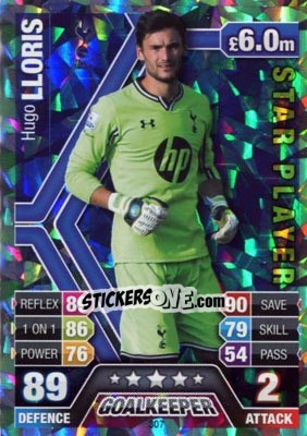 Sticker Hugo Lloris - English Premier League 2013-2014. Match Attax n. 307 - Topps