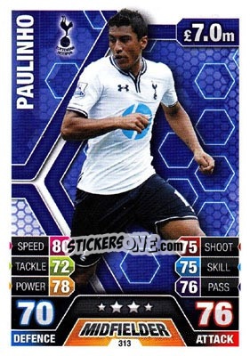 Sticker Paulinho - English Premier League 2013-2014. Match Attax n. 313 - Topps