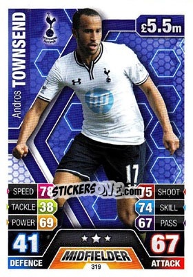 Cromo Andros Townsend - English Premier League 2013-2014. Match Attax - Topps