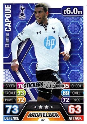 Sticker Etienne Capoue - English Premier League 2013-2014. Match Attax n. 321 - Topps