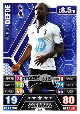 Sticker Jermain Defoe - English Premier League 2013-2014. Match Attax n. 323 - Topps