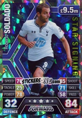 Figurina Roberto Soldado - English Premier League 2013-2014. Match Attax n. 324 - Topps