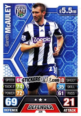 Sticker Gareth McAuley - English Premier League 2013-2014. Match Attax n. 326 - Topps