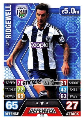 Figurina Liam Ridgewell - English Premier League 2013-2014. Match Attax - Topps