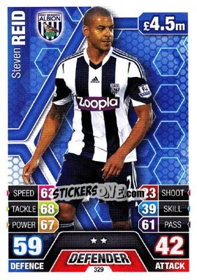 Sticker Steven Reid - English Premier League 2013-2014. Match Attax n. 329 - Topps