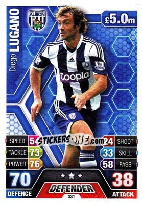 Sticker Diego Lugano - English Premier League 2013-2014. Match Attax n. 331 - Topps