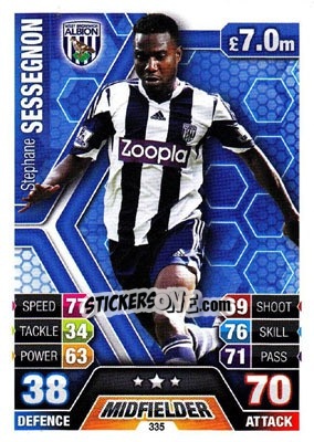 Sticker Stephane Sessegnon - English Premier League 2013-2014. Match Attax n. 335 - Topps