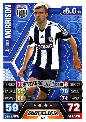 Sticker James Morrison - English Premier League 2013-2014. Match Attax n. 337 - Topps
