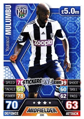 Sticker Youssouf Mulumbu - English Premier League 2013-2014. Match Attax - Topps