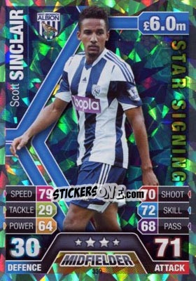 Sticker Scott Sinclair - English Premier League 2013-2014. Match Attax n. 339 - Topps