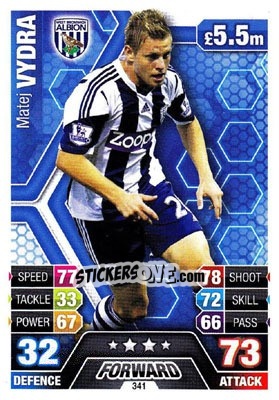 Sticker Matej Vydra - English Premier League 2013-2014. Match Attax n. 341 - Topps