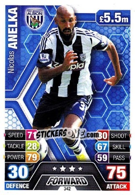 Sticker Nicolas Anelka - English Premier League 2013-2014. Match Attax n. 342 - Topps