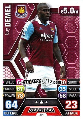 Sticker Guy Demel - English Premier League 2013-2014. Match Attax n. 344 - Topps