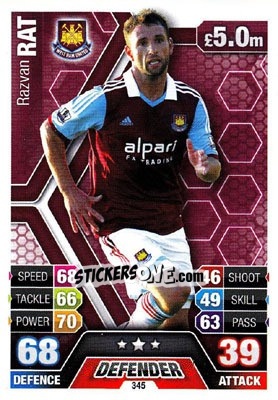 Sticker Razvan Rat - English Premier League 2013-2014. Match Attax n. 345 - Topps