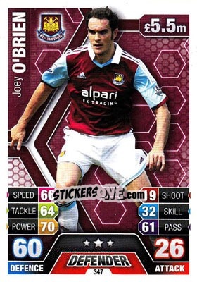 Sticker Joey O'Brien - English Premier League 2013-2014. Match Attax n. 347 - Topps
