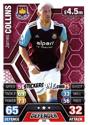 Sticker James Collins - English Premier League 2013-2014. Match Attax n. 348 - Topps